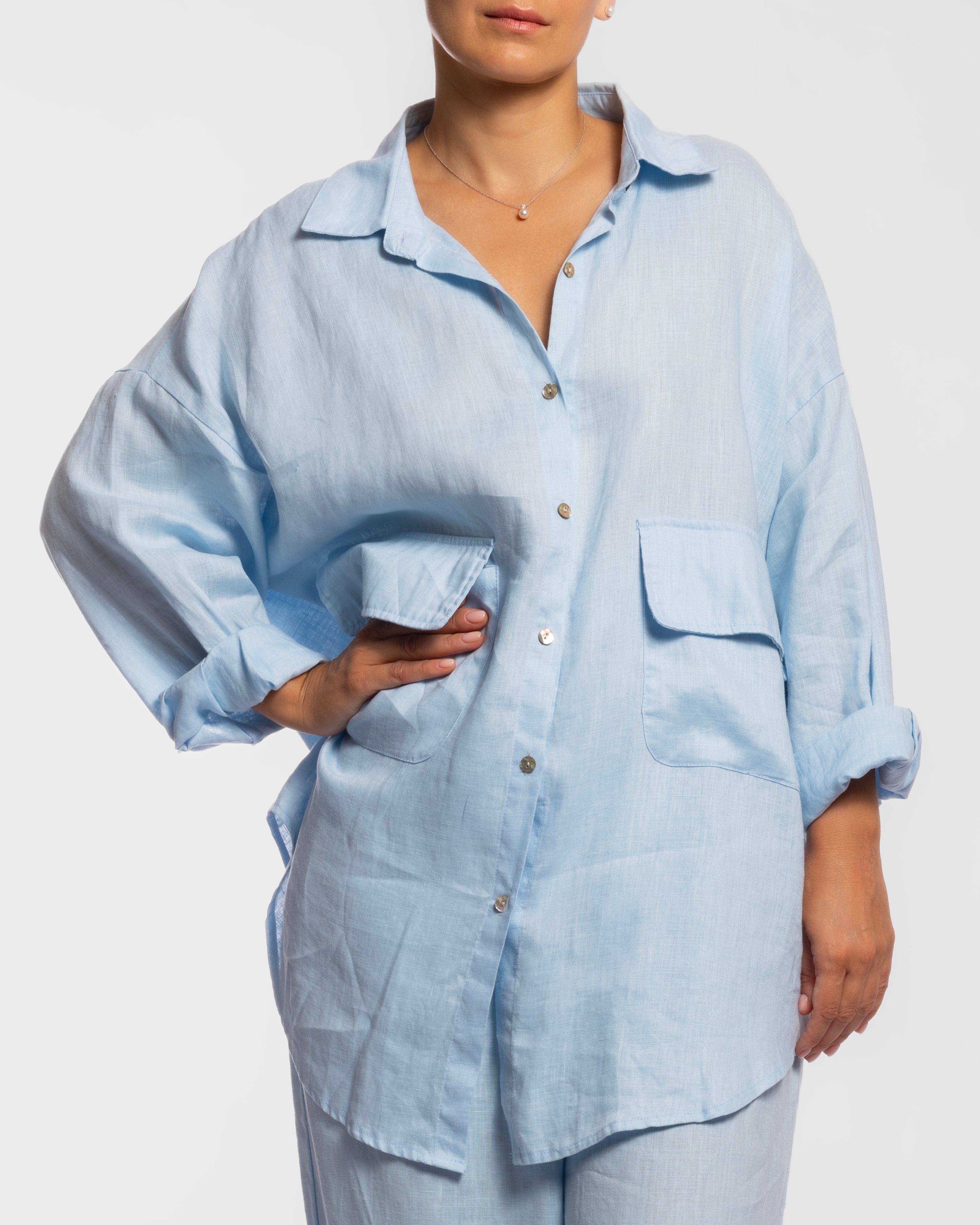 【ULLALA】Luana short sleeve two piece sky blue Designer fashion, Seoul-fully created | W Concept