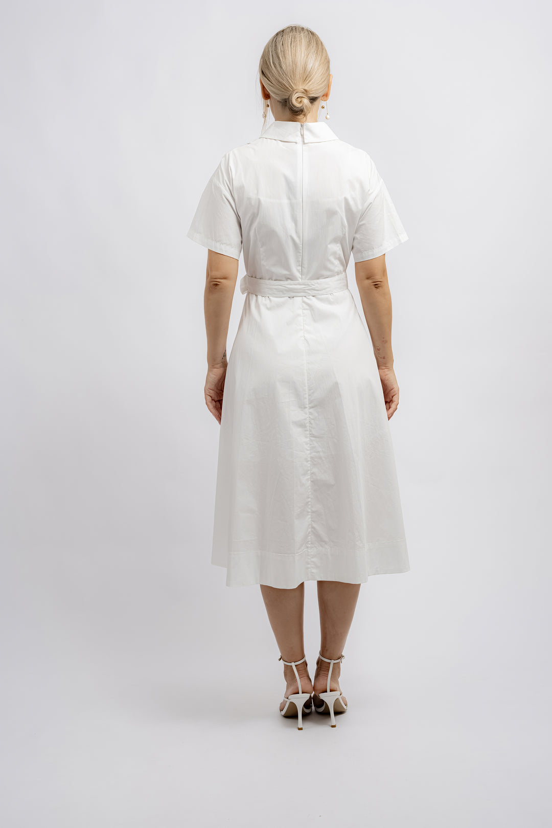 Embroidered Lace Shirt Dress - White ENLACE FASHION Embroidered Lace Shirt Dress - White ENLACE FASHION
