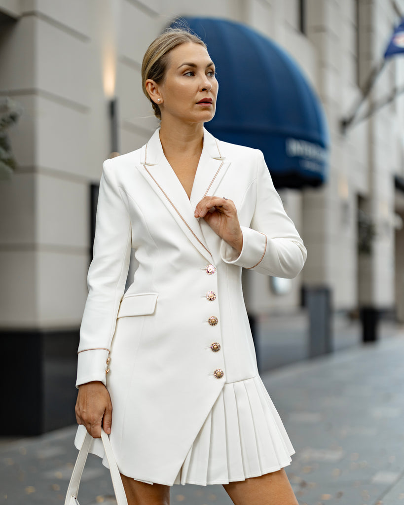Elegance Pleated Blazer Dress